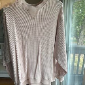 AERIE L waffle knit crewneck
